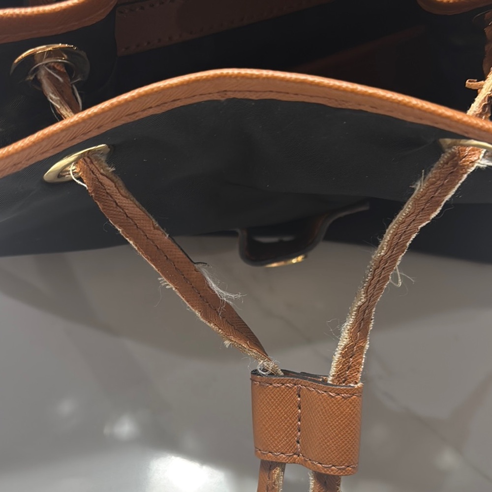 Michael Kors Black and Tan Backpack with Leather Accents - Picture 11 of 13